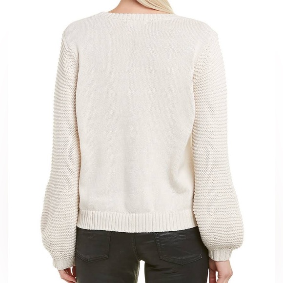 BB Dakota Sz L Crew Neck Puff Sleeve Sweater - Picture 2 of 3